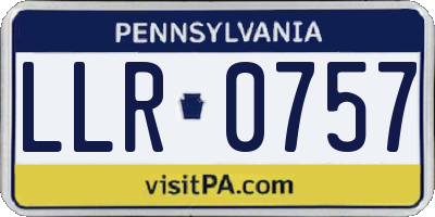 PA license plate LLR0757