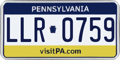 PA license plate LLR0759