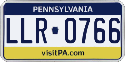 PA license plate LLR0766