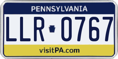 PA license plate LLR0767