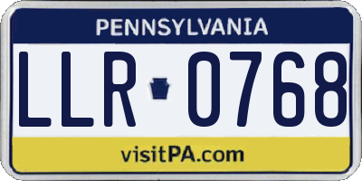 PA license plate LLR0768