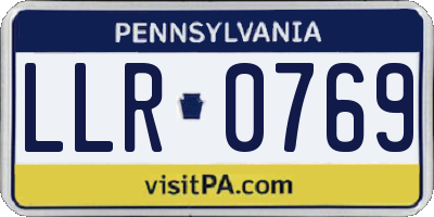 PA license plate LLR0769