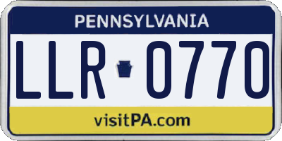 PA license plate LLR0770