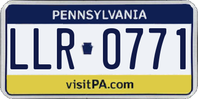PA license plate LLR0771