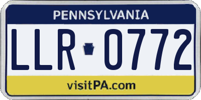 PA license plate LLR0772