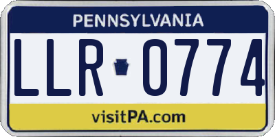 PA license plate LLR0774