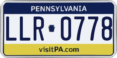 PA license plate LLR0778