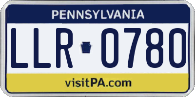 PA license plate LLR0780