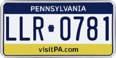 PA license plate LLR0781