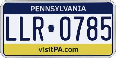 PA license plate LLR0785