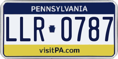 PA license plate LLR0787
