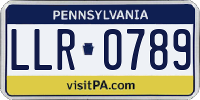 PA license plate LLR0789