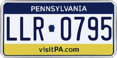 PA license plate LLR0795