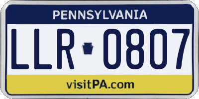 PA license plate LLR0807