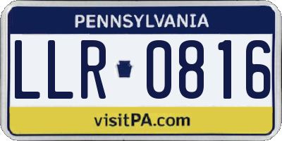 PA license plate LLR0816