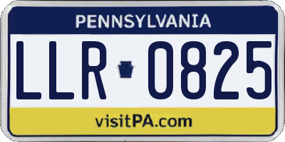 PA license plate LLR0825