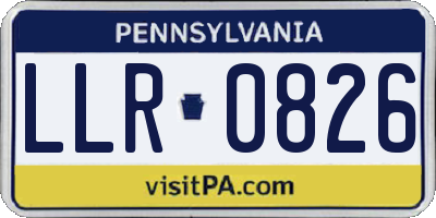 PA license plate LLR0826