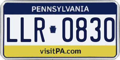 PA license plate LLR0830