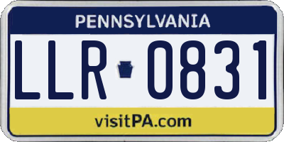 PA license plate LLR0831
