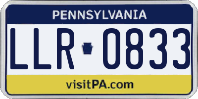 PA license plate LLR0833