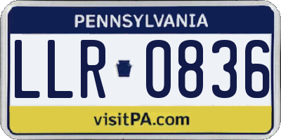 PA license plate LLR0836