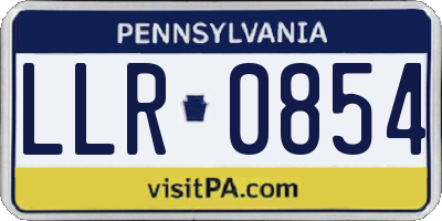PA license plate LLR0854