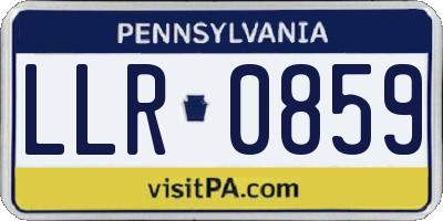 PA license plate LLR0859