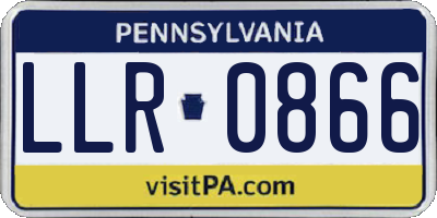 PA license plate LLR0866