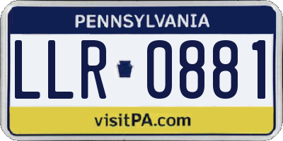 PA license plate LLR0881