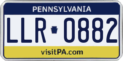 PA license plate LLR0882