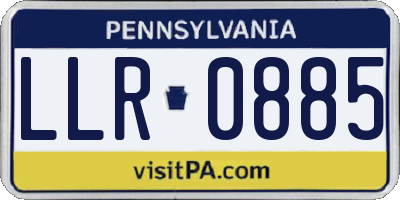 PA license plate LLR0885