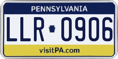 PA license plate LLR0906
