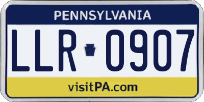 PA license plate LLR0907
