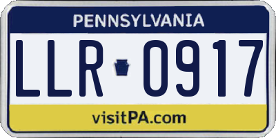 PA license plate LLR0917
