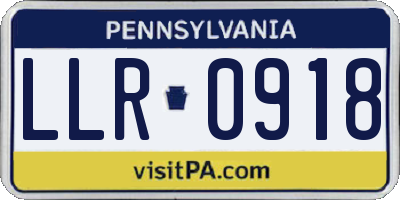 PA license plate LLR0918