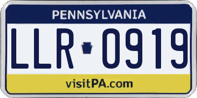 PA license plate LLR0919