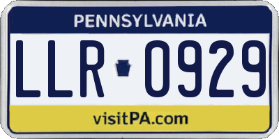 PA license plate LLR0929