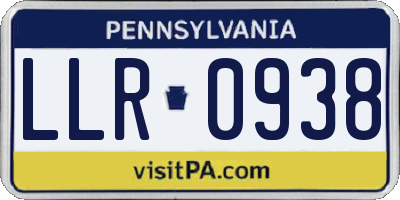 PA license plate LLR0938