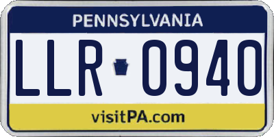 PA license plate LLR0940