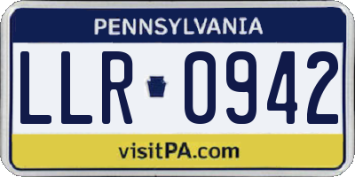 PA license plate LLR0942