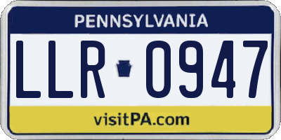 PA license plate LLR0947