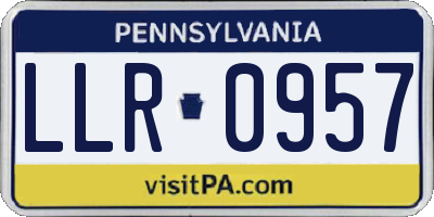 PA license plate LLR0957