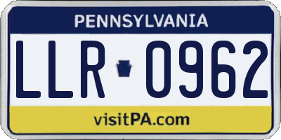 PA license plate LLR0962
