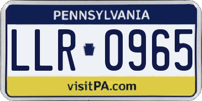 PA license plate LLR0965