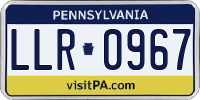 PA license plate LLR0967