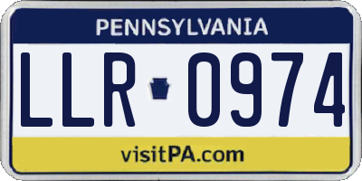 PA license plate LLR0974