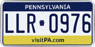 PA license plate LLR0976