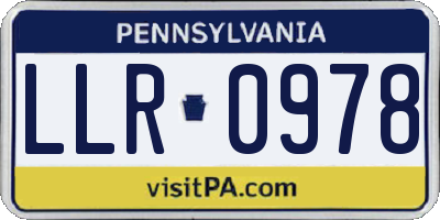 PA license plate LLR0978