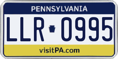 PA license plate LLR0995