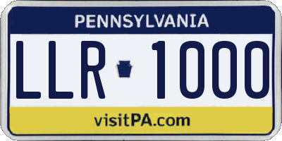 PA license plate LLR1000